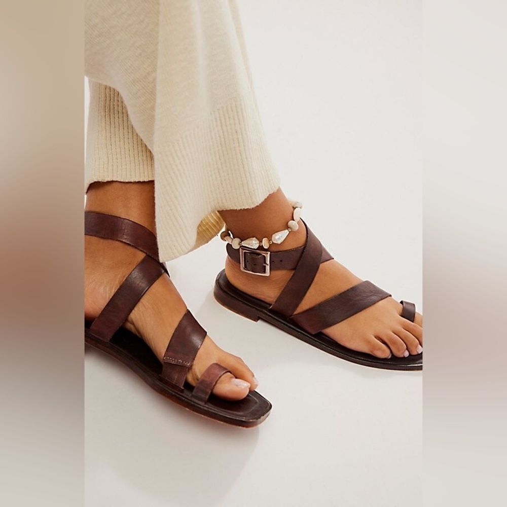Free People Romeo Leather Wrap Sandals